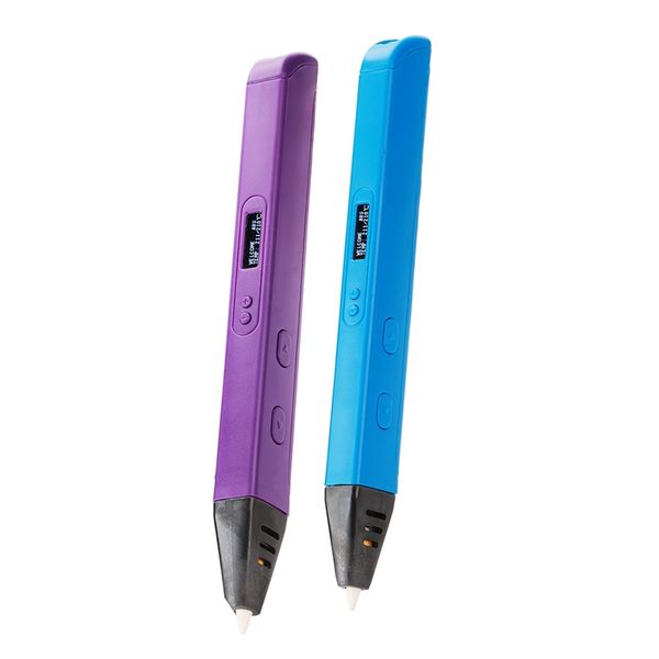 

2 set rp800a 3d профессиональной печати 3d pen с дисплеем поколения для эскизное art craft изготовление и образование сша штекер, синий, Black;red