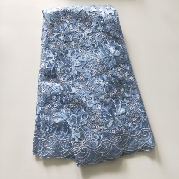 

2020 latest french nigerian lace fabrics tulle african lace fabric for wedding with stones french tulle, Pink;blue