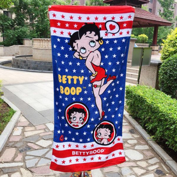

ivyye 120x60cm betty anime bath towels cotton handkerchief soft face towel cartoon washcloth baby child