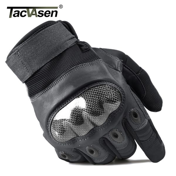 

tacvasen tactical gloves men' gloves hard shell full finger anti-slip paintball leather, Blue;gray
