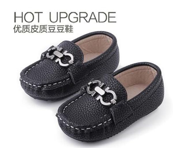 

spring and autumn casual children moccasins baby boy 1 - 3 years old soft outsole child single shoes female child white leather, Black;grey