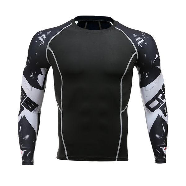 

2019 20 long-sleeved t-shirt sports men's running t-shirt fitness sportswear sports men's compression sportswear rashgard, Black;blue