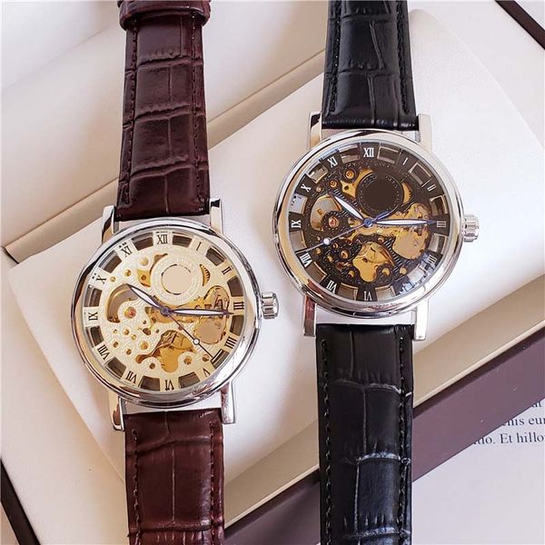 

mens multifunctional automatic mechanical watches stainless steel luxury leisure watches precision stability brand wear-resistant a3a, Slivery;brown