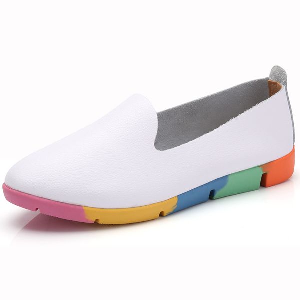 

women ballet shoes flats soft leather moccains women boat shoes ballerina ladies autumn woman loafers female slip on, Black
