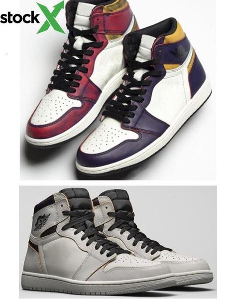 

new sb x 1 la to chicago court purple light bone basketball shoes men women 1s sb sports sneakers with box, Black
