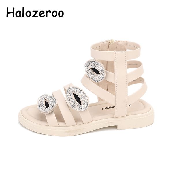 

summer kids high gladiator sandals children rhinestone beach sandals baby girls black brand shoes princess sandals dress shoes t200428, Black;red