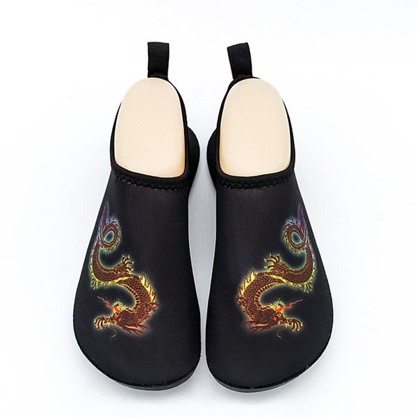

male and female non-slip black dragon diving socks chinese style comfortable snorkeling wading swimming beach soft shoes socks