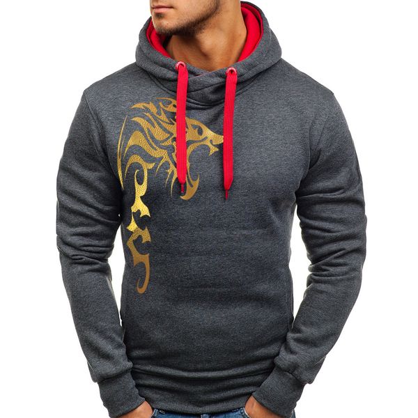 

new europe america hoodies mens hooded dragon grain tracksuit men for autumn winter sweatshirts man hip hop casual hoodies coat, Black