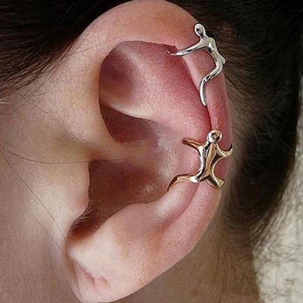 

new arrival women climber punk ear cuffs no piercing jewelry warp clip on earrings fashion jewerly stainless steel ear clip, Silver
