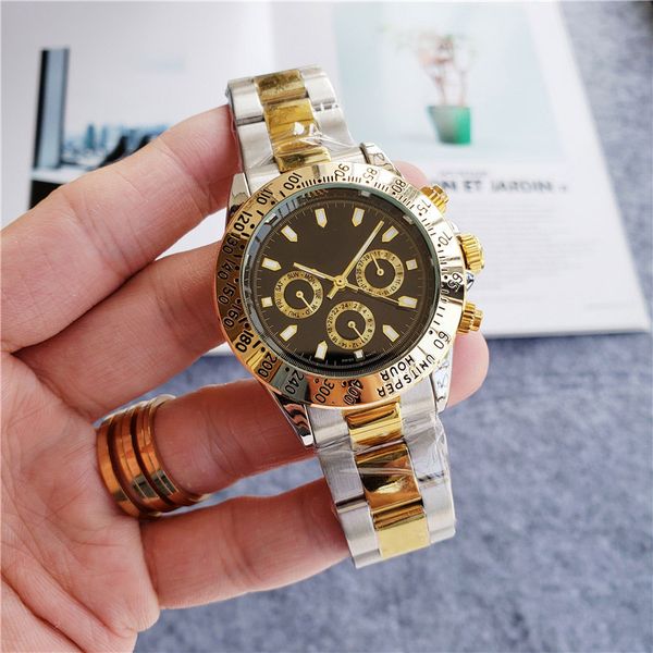

sale men women fashion gold watch design stainless steel all dial work automatic movement mechanical watches 13 color wristwatch, Slivery;brown