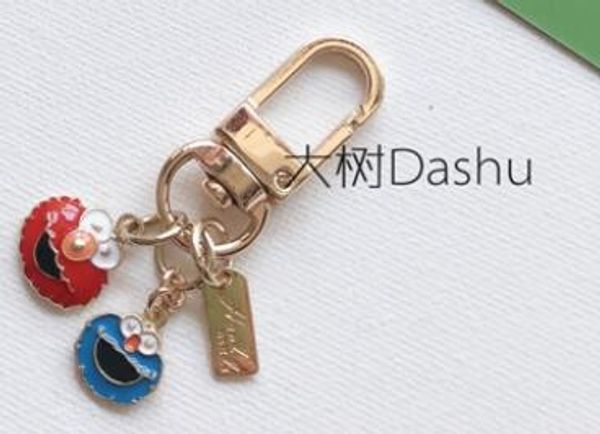 

new cartoon red blue head keychain jewelry accessories key chains pendant gifts favors d-01, Silver