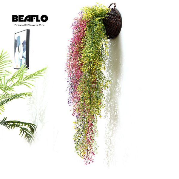 

artificial flowers vine plant silk rattan hanging wall flower home wedding garden decoration fake flowers rattan string festival