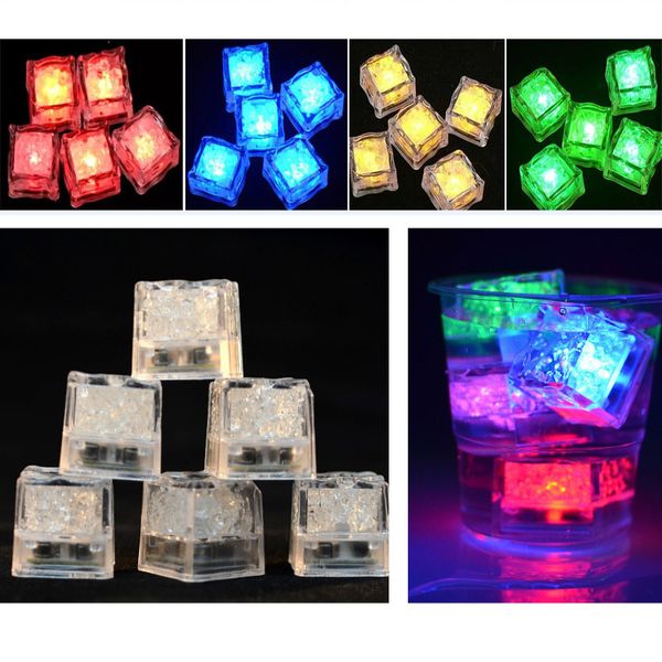 

led ice cube flash медленный флуоресцентный блок авто изменение кристалл куб для бар свадьба день святого валентина xmas поставщик dhl кораб