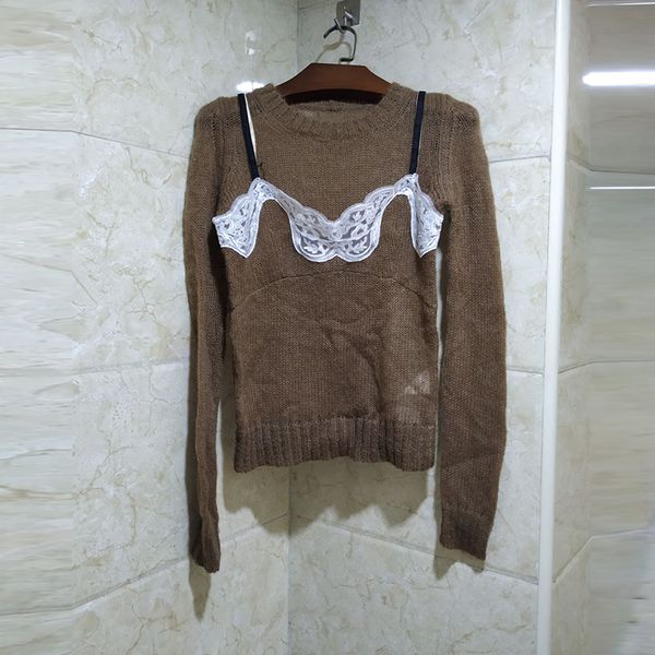 

sweater women autumn winter 2019 knit long sleeves tight fashion lace elegant ladies sweater pullover, White;black