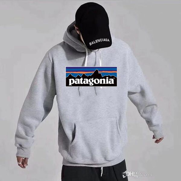 

модельер высокого качества патагонии tee марка с бирками случайные хлопка топы длинные толстовки рукавом для женщин мужские топы streetwear, Black
