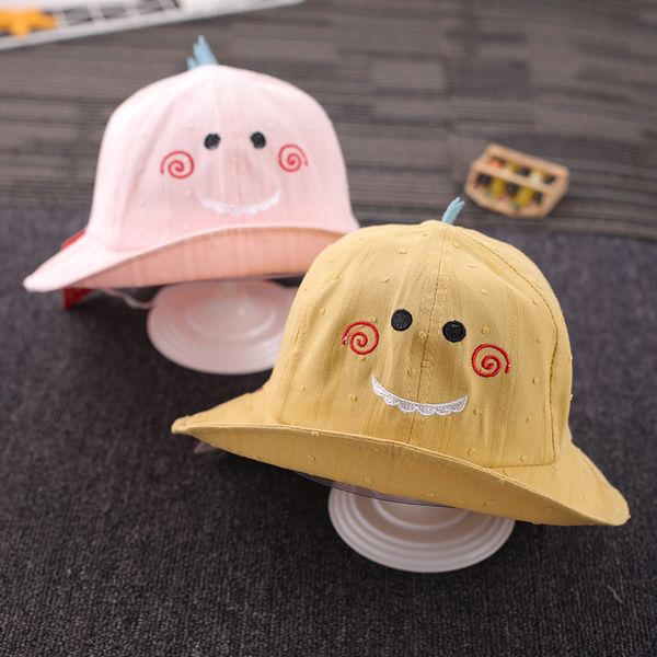 

baby fisherman hat spring and autumn thin section cute children korean, Yellow