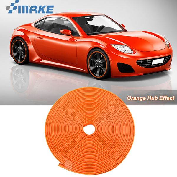 

8m car wheel hub rim edge protector ring tire strip guard rubber stickers on cars orange car styling