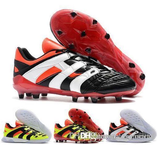 

original 2018 predator accelerator electricity fg db dream back 98 tr becomes 1998 98 men soccer shoes cleats football boots size 39-45, White;red