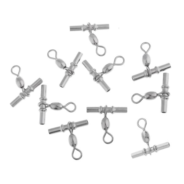 

10 pcs fishing crimp swivel cross-line crane swivel tackle connector lure connector
