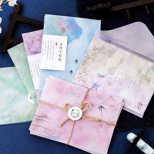 

1 pack swallow natural scenery sulfuric acid paper envelope translucent envelope letter invitation jewelry organizer