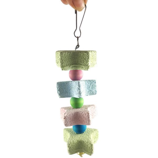 

parrot a molar tooth string grinding mouth stone five-pointed star mineral parrot bird toys parrot gnaw toys