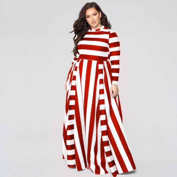 

plus size dresses woman clothes women maxi a line long floor length casual 3xl ladies 2019 spring autumn striped female vestido, Black;gray