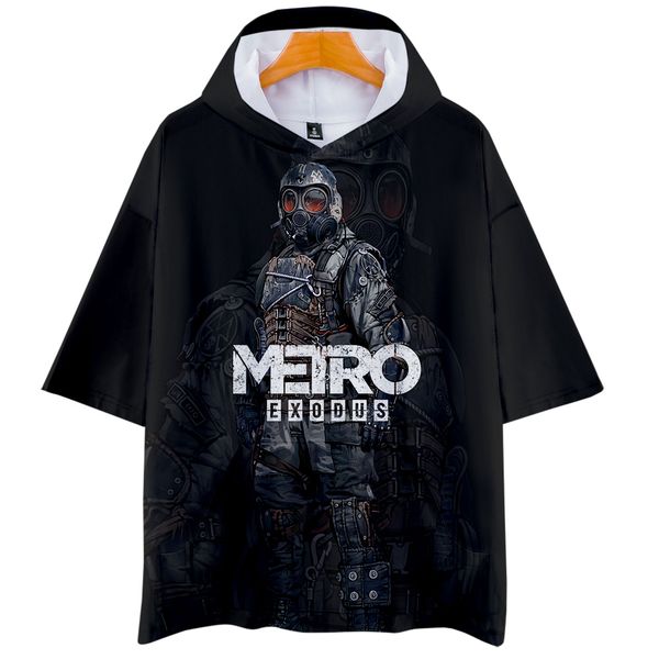 

metro exodus 3d men's women's short sleeve pullovers casual 3d metro exodus mens t-shirt with hat, Black