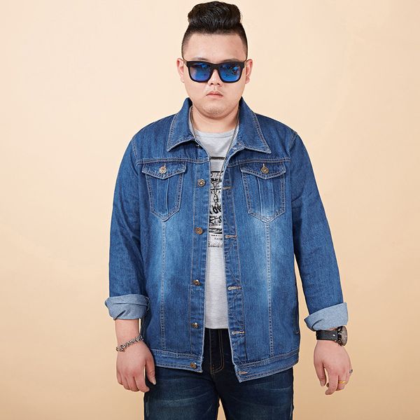 

denim jackets mens 8xl 7xl 6xl 5xl plus size jean jacket for man jackets men spring autumn big size denim coat for men 150kg, Black;brown