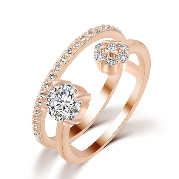 

женщины кольца обручальные свадебные дизайнерские ювелирные изделия, сделанные медь материал с цирконами украшения геометрическая форма для, Silver