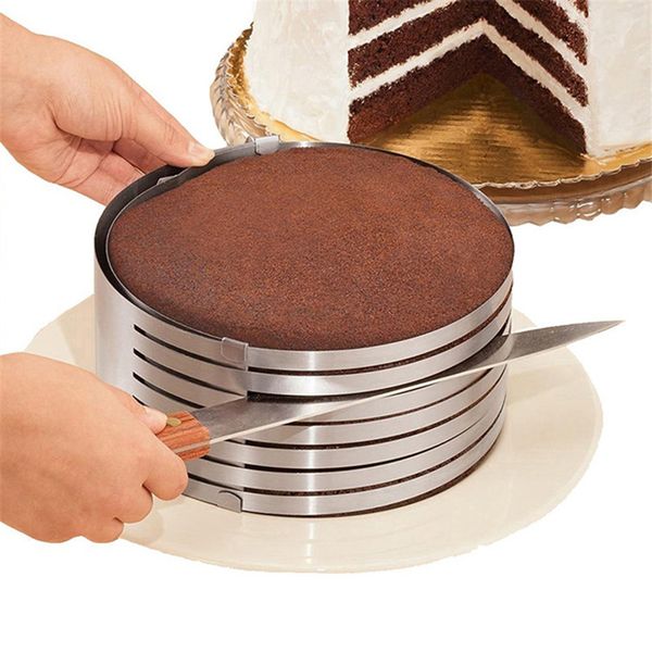 

регулируемая нержавеющей стали слоеный торт slicer diy cutter kit мусс mold нарезка аксессуары cake круговая выпечки инструмент jk1911