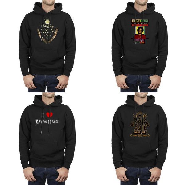 

men design printing bruno mars 24k magic xxivk black pullover sweatshirt superhero thick hoodie 24k tour i love bruno mars logo bruno k