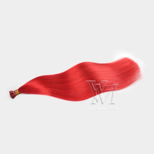 

vmae 1g strand 100g pre-bonded hair extensions natural burgundy straight keratin double drawn i tip peruvian virgin human hair extension, Black