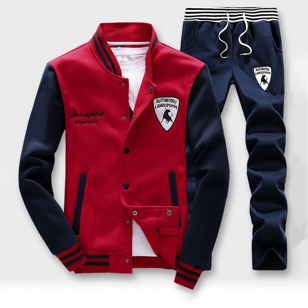 

мужские костюмы дизайнера моды контраст цвета с длинным рукавом стенд воротник спортивные костюмы мужские luxury sport style одежда горячие, Gray