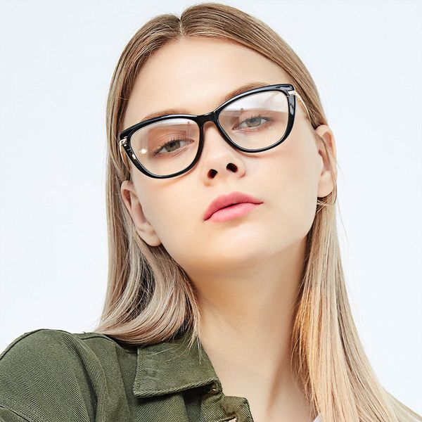 

prescription glasses women cat eye optical frame myopia hyperopia astigmatism lenses anti reflective blue light eyeglasses 2019, Silver