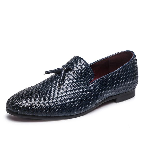 

men shoes 2019 new breathable comfortable men loafers luxury tassel weave men's flats casual shoes big size 48, Black