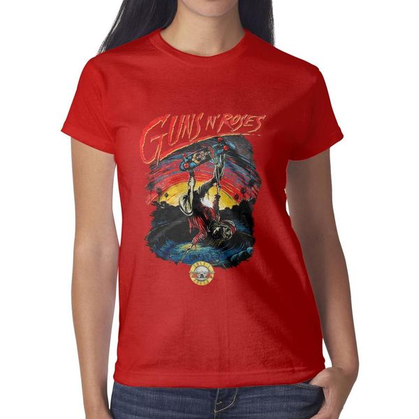 

guns n' roses bullet logo graphic red womens t shirt,shirts,t shirts,tee shirts printing personalised designer champion athletic t shir, White