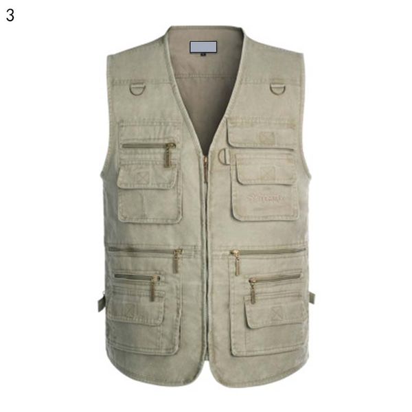 

men's denim vest outdoor casual multi-pocket loose plus size jacket sleeveless coat fishing pgraphing jean waistcoat vest, Black;white