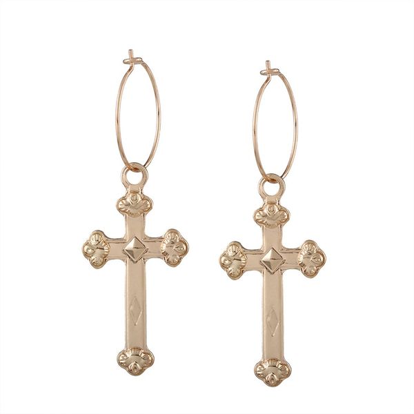 

exaggerated design women earrings simple cross shape ladies wedding engagement long dangle earwear for wedding party girls gifts, Silver