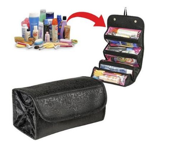 

cosmetic storage bags case roll-up cosmetic make up case organizer pouch toiletry zip jewelry wash bag