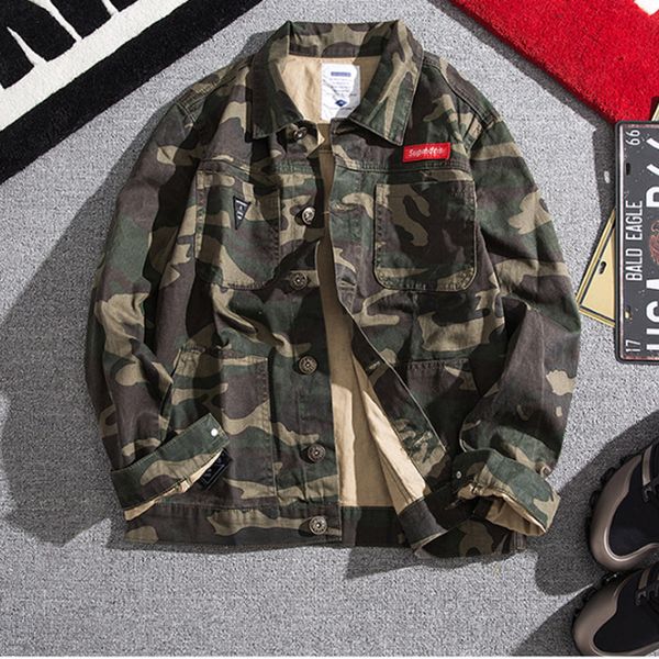

men's jackets denim jacket 2021 autumn winter american tooling korean streetwear brand loose camo teenagers cowboy baseball coat men, Black;brown