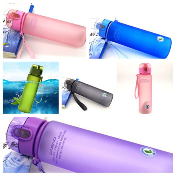 

new plastic sports bottle 5 colors 400ml and 560ml outdoor water bottle portable leakproof fitness drinking cup t2i5296