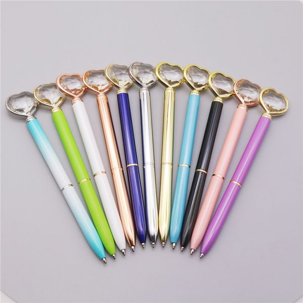 

100 pcs kawaii fashion diamond ballpoint pen multi color selection nib thickness 1.0mm office student business stationery, Blue;orange