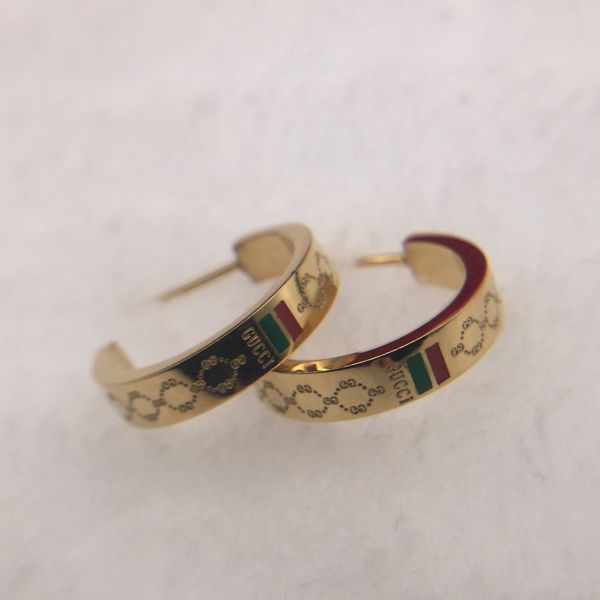 

Famou brand de igner half circle earring green red letter ear tud earring jewelry acce orie for women wedding gift hipping