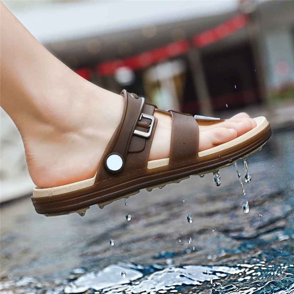 

siketu men's sandals summer non-slip flip flops sandals flat beach slippers students footwear man casual shoes a30, Black