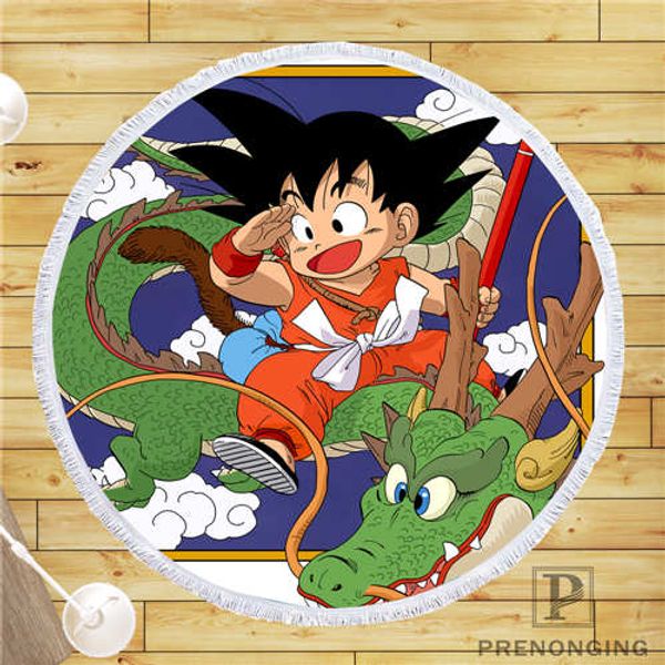 

custom diy customized microfiber fabric dragon_ball_goku (1) round beach blanket towel printed on demand 150cm #19-01-28-3-108