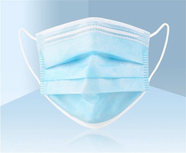 

6000 1pcs lot blue non woven masks pm2.5 face masks 3 layers dustproof earloop mask blue mouth masks household ha001