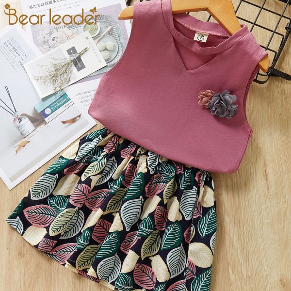 

bear leader girls clothing sets 2020 summer colorful o-neck t-shirts+pants 2pcs for girls boys suits kids clothes t200526, White