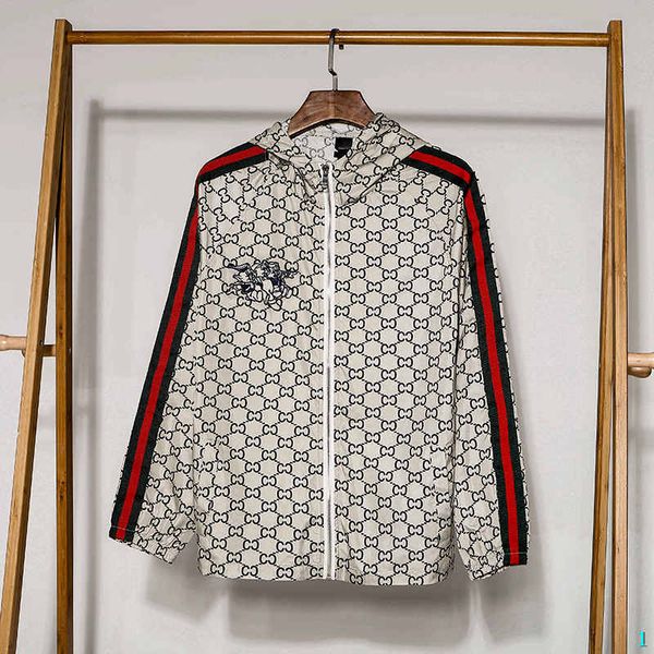 

дизайнер новые мужская ветровка с длинными рукавами осень зимняя одежда с вышивкой luxury letter печать zipper coat -2xl wholesale1, Tan;black