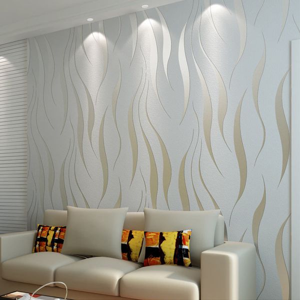 Silver 3d Abstract Grey Striped Wallpaper Roll Modern 3d Embossed Pattern Wall Paper For Bedroom Living Room Home Decor Beige Free Hd Wallpapers Free