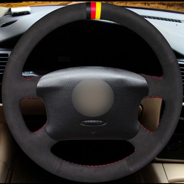 Black Suede Car Steering Wheel Cover For Volkswagen Passat B5 Vw Passat B5 Vw Golf 4 Skoda Octavia 1999 2005 Wheel Cover For Car Wheelskin Steering